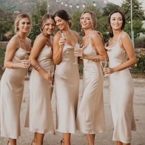 Show Me Your MuMu - Verona Cowl Bridesmaid Dress in Champagne Satin Luxe